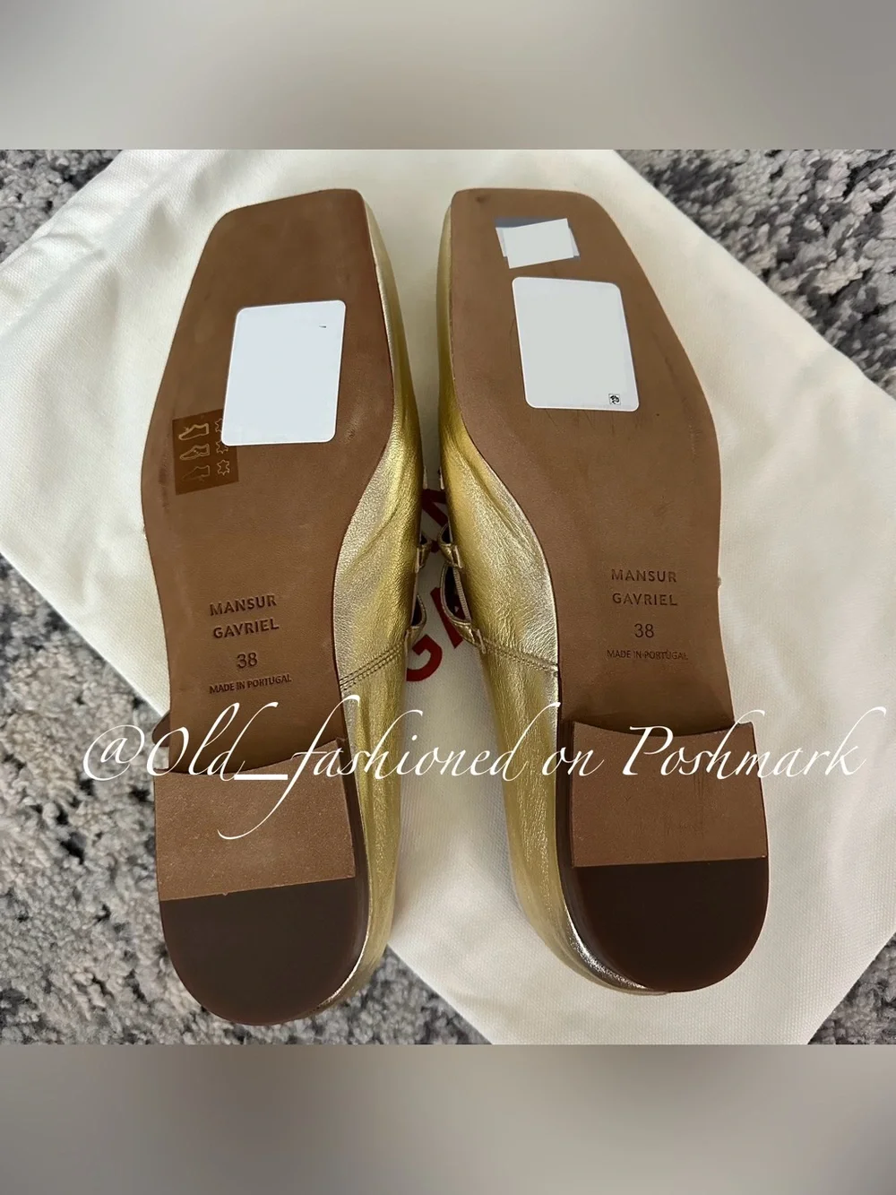 MANSUR GAVRIEL Lambskin Mary Jane Flats - Gold